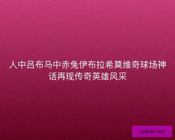 人中吕布马中赤兔伊布拉希莫维奇球场神话再现传奇英雄风采